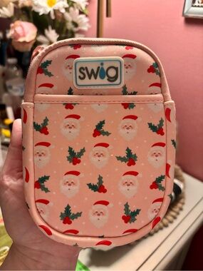Swig Pink Santa Holiday Mini Pouch